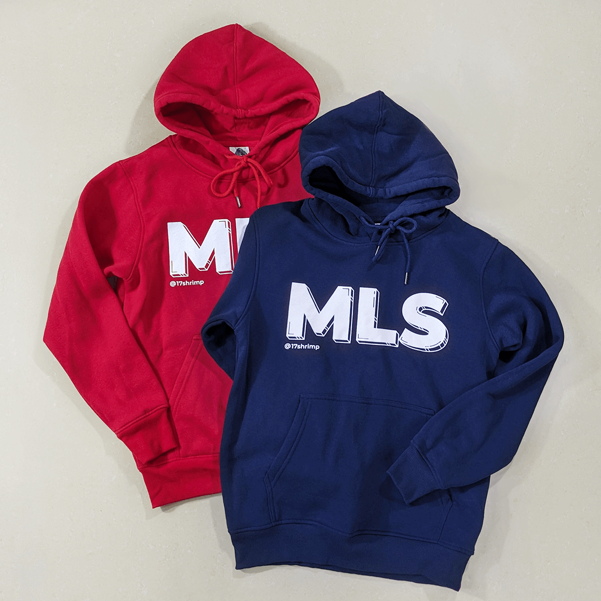 蝦戰先下帽T-紅藍兩色正面